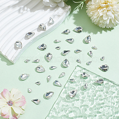 220 Stück Glas-Strass-Cabochons im 4-Stil&nbsp;GLAA-FG0001-12