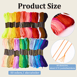 50 Strang 50 Farben 6-fädiges Polycotton-Stickgarn&nbsp;EMBR-CY0001-02