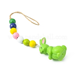 Decoraciones colgantes de conejo de plástico con tema de pascua&nbsp;HJEW-TAC0013-11B