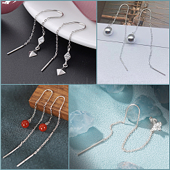 2 Paar Ohrstecker-Beschläge aus Sterlingsilber&nbsp;STER-BBC0007-08