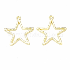 Pendentifs lunette arrière d'étoile d'alliage plaqué rack&nbsp;FIND-G052-26LG