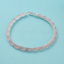 Gestellplattiertes Messing-Rechteck-Gliederkettenarmband&nbsp;BJEW-Q771-05S