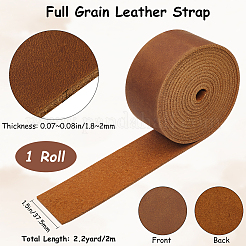 Cordon plat en cuir de vachette de qualité ab de 1.6 m&nbsp;AJEW-WH0007-59C-06