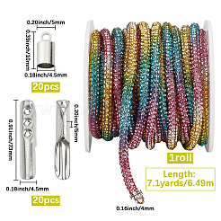 7.1 yarda de cordón redondo de caucho sintético con rhinestone de vidrio&nbsp;DIY-GF0013-74B