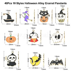 40 stücke 10 stile halloween-legierung emaille pandants&nbsp;ENAM-CJ0004-14