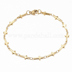 Schmucksets mit Kreuzgliederkette aus Edelstahl 304&nbsp;SJEW-H103-11G