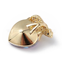 Pendenti in vero ottone placcato in oro 18k placcato in cremagliera con micro pavé di zirconi cubici trasparenti&nbsp;KK-C015-06G-03