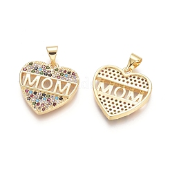Pendentifs avec zircon cubiques à micro-pavés en laiton&nbsp;ZIRC-G152-20G