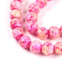 Chapelet de perles en verre baking paint&nbsp;DGLA-N003-10mm-A01