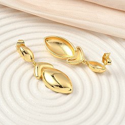 Pendientes colgantes de latón con forma de ojo de caballo&nbsp;EJEW-F389-06G