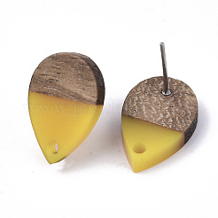 Accessoires de boucles d'oreilles en résine et bois de noyer&nbsp;MAK-N032-002A-B06