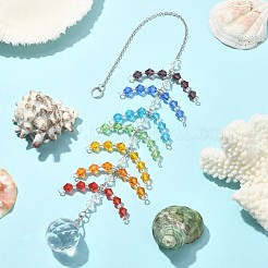 Décoration de pendentifs en verre rond à facettes&nbsp;HJEW-TA00023