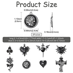 8 pendentif en alliage émaillé et strass&nbsp;ENAM-FS0004-33