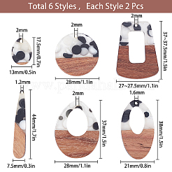 Colgantes de resina y madera de nogal&nbsp;RESI-SC0001-45