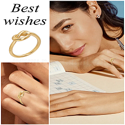 1 Stück Edelstahl-Knoten-Fingerringe für Damen&nbsp;RJEW-LP0001-21