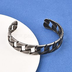 Bracelets manchettes en acier inoxydable chirurgical 316&nbsp;BJEW-C125-08AS