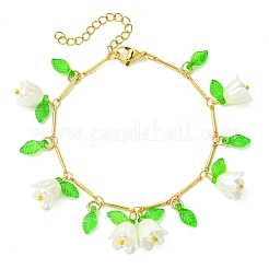 Messing-Gliederketten-Charm-Armbänder&nbsp;BJEW-JB11523-03