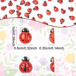 100 Stück Marienkäfer-Harz-Cabochons in 2 Stilen&nbsp;MRMJ-YW0001-079
