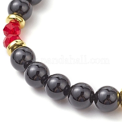 Stretch-Armbänder aus natürlichem Amethyst und natürlichem schwarzen Onyx&nbsp;BJEW-JB11113