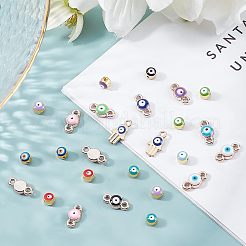 48 Stück 8 Farben Böse Augen Legierung Emaille European Beads&nbsp;ENAM-NB0001-50