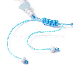 Gefärbte natürliche weiße Jade geflochtene Perlenarmbänder&nbsp;BJEW-JB10358-01
