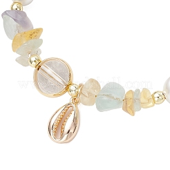 Bracelets en perles de fluorite naturelle et de cristal de quartz&nbsp;BJEW-JB11917-02