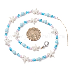 Decorazioni pendenti con perline di semi di vetro e turchese sintetico&nbsp;HJEW-JM03182-03