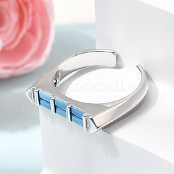 Offene Manschettenringe aus Messing mit Mikropavé und Zirkonia für Damen&nbsp;RJEW-L343-02P-01
