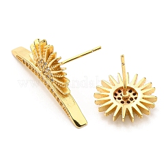 Orecchini asimmetrici sole con zirconi cubici&nbsp;KK-C026-25G
