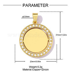 Pendentifs en laiton zircon cubique transparent&nbsp;CU-A26-06-01-44G