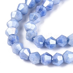 Fili di perle di vetro bicono galvanizzate anti-ossidazione&nbsp;EGLA-T021-4mm-16-15