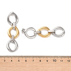 Orecchini pendenti ovali bicolore in acciaio inossidabile 304&nbsp;EJEW-P326-01G