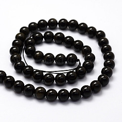 Natürliche goldenen Glanz Obsidian Perlen Stränge&nbsp;G-F364-08-6mm