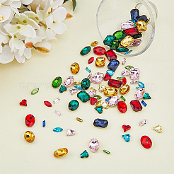 100 pz 25 stili di cabochon di strass di vetro&nbsp;GGLA-FH0001-03