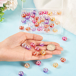 50 Stück 5 Farben Backfarbe transparente Glas European Beads&nbsp;GPDL-SW0001-01