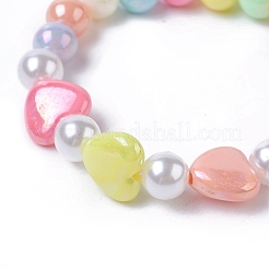 Kinder Acryl Perlen Stretch Armbänder&nbsp;BJEW-JB04838-M
