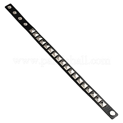 Chocker-Halsketten aus quadratischer Legierung im Punk-Stil mit Nieten aus Kunstleder&nbsp;NJEW-CL0001-28
