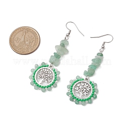 Lega con vetro con avventurina verde&nbsp;EJEW-MZ00218