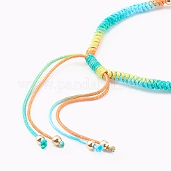 Fabrication de bracelets de perles tressées en fil de polyester teint par segment&nbsp;AJEW-JB00918-04