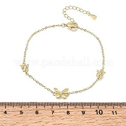 Brass butterfly Link Armbänder&nbsp;KK-CBAFF9E-01G