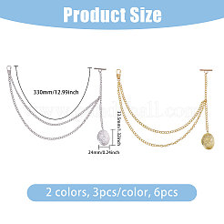 6 pz 2 stili ciondolo medaglione ovale in ottone decorazioni&nbsp;HJEW-CA00064