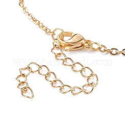 Bracciale a maglie con perle naturali e catene in acciaio inossidabile 304 per donna&nbsp;BJEW-JB08002-03