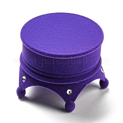 Beflockte Kunststoff-Kronen-Fingerring-Boxen&nbsp;CON-B008-01C