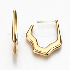 Boucles d'oreilles demi-créoles en laiton&nbsp;KK-R117-023-NF