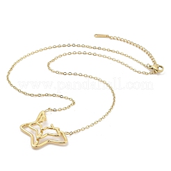 Colliers à chaîne avec pendentif en forme d'étoile en acier inoxydable 304&nbsp;NJEW-H044-01G