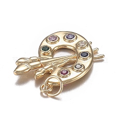 Pendentifs en laiton micro zircone cubique coloré&nbsp;X-ZIRC-F120-051G
