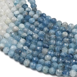 Colliers de perles d'aigue-marine bleu diable naturel à dégradé de couleurs&nbsp;G-NH0072-B01-5mm