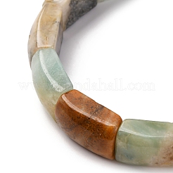 Braccialetti elastici con perline di amazzonite naturale per donne e uomini&nbsp;BJEW-C097-02A-11