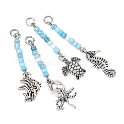 14 pièces 7 styles pendentifs en alliage de style tibétain&nbsp;PALLOY-JF05666