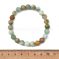 Pulseras elásticas de cuentas redondas de cuarzo verde natural para mujeres y hombres&nbsp;BJEW-JB13862
